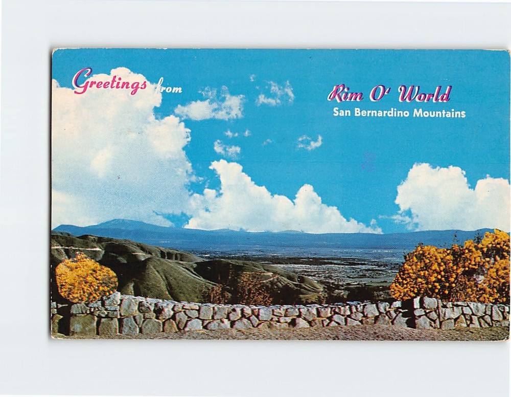 Postcard Greetings from Rim O'World Highway San Bernardino Mountains California