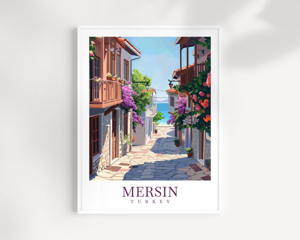 Mersin Travel Print Wall Art Turkey Wall Hanging Home Dcor Mersin Gift Art