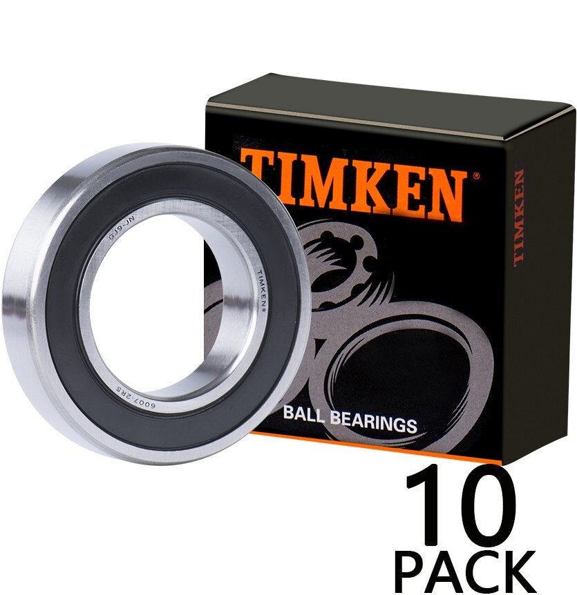 NEW 10PACK TIMKEN 6007-2RS 35X62X14MM Double Rubber Seal Ball Bearings