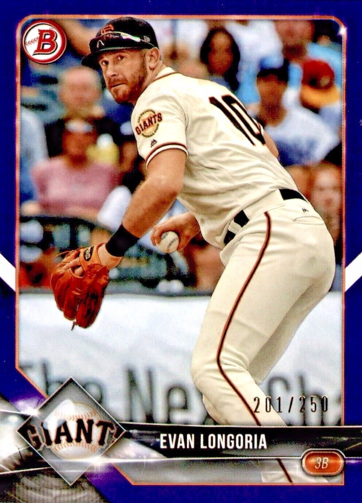 2018 Bowman Purple #80 Evan Longoria Baseball Card