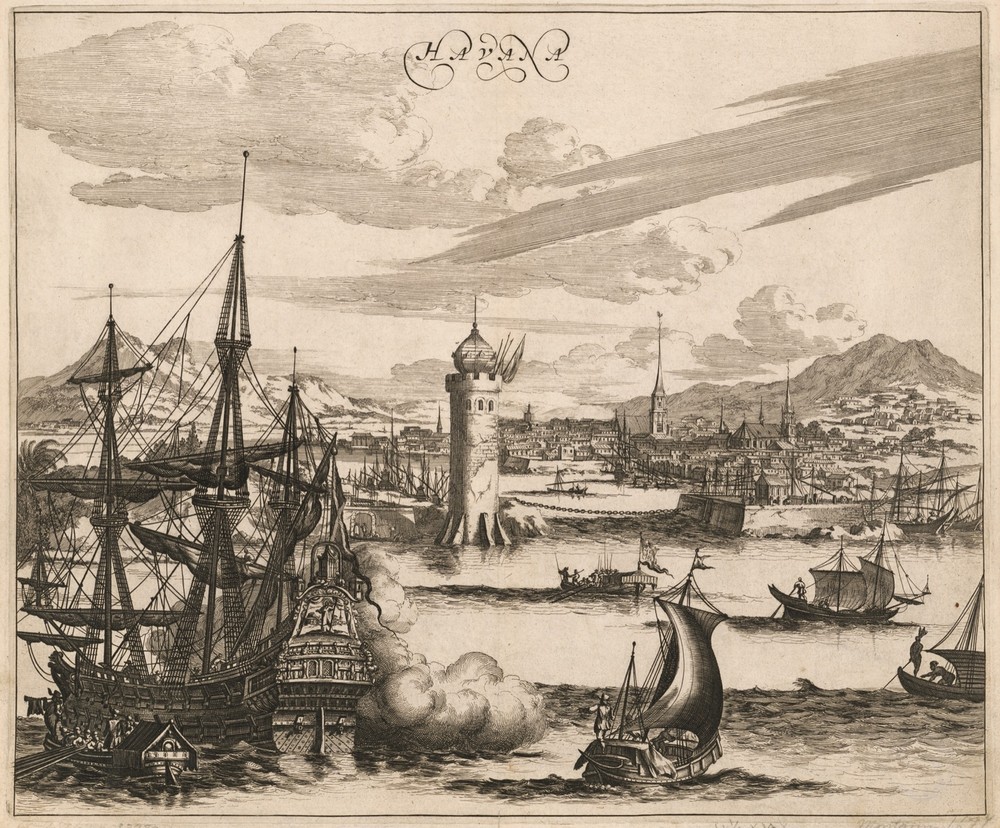 9459.Decoration Poster.Room interior..Wall design art.1700's Havana Cuba port