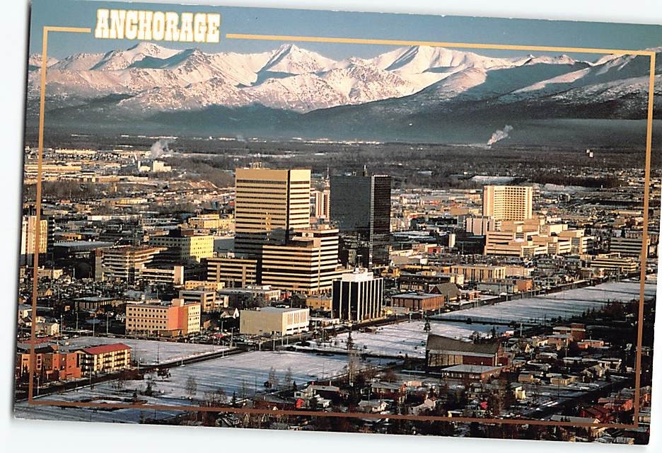 Postcard Panoramic View Anchorage Alaska USA