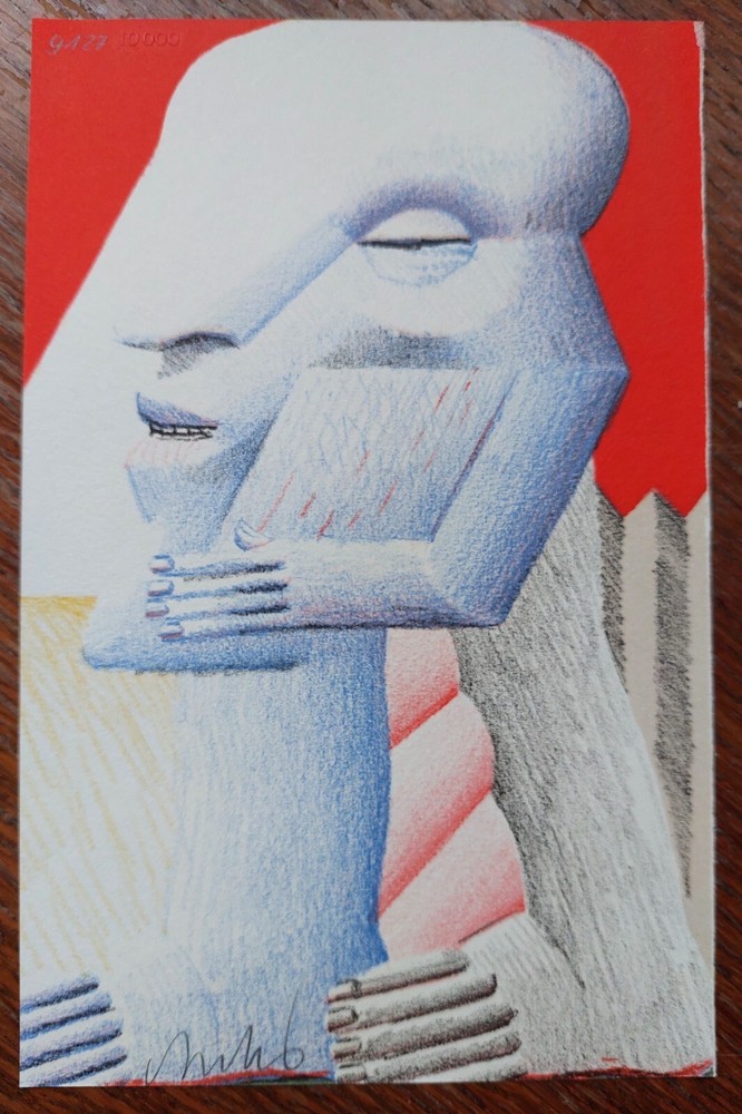 Horst ANTES Signed lithograph, 1975 / Original print by Antes