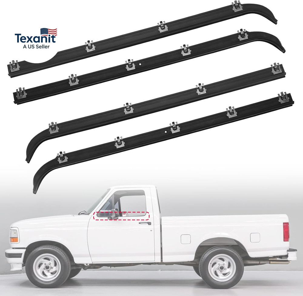Window Molding Sweep Felt Trim Seal Belt Compatible with Ford F150 F250 F350 Bro