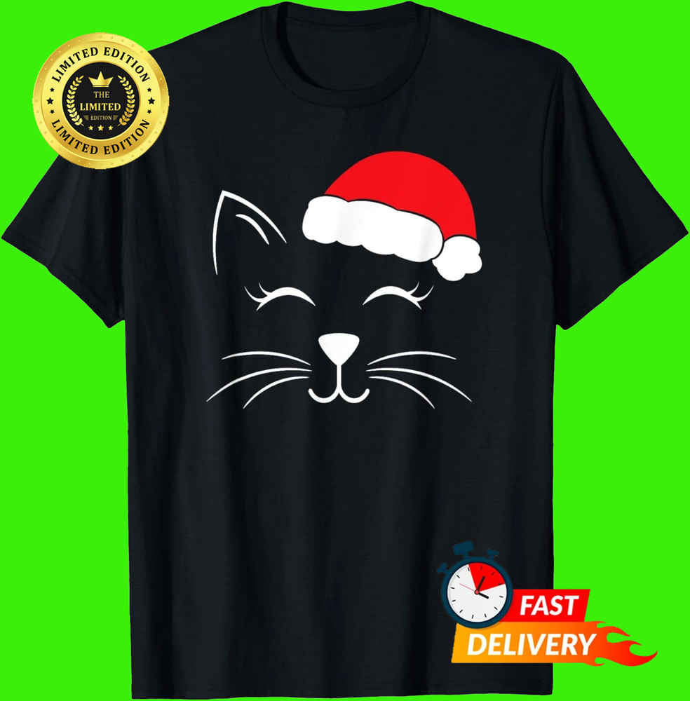 Cute Santa Cat Lover Christmas T-Shirt