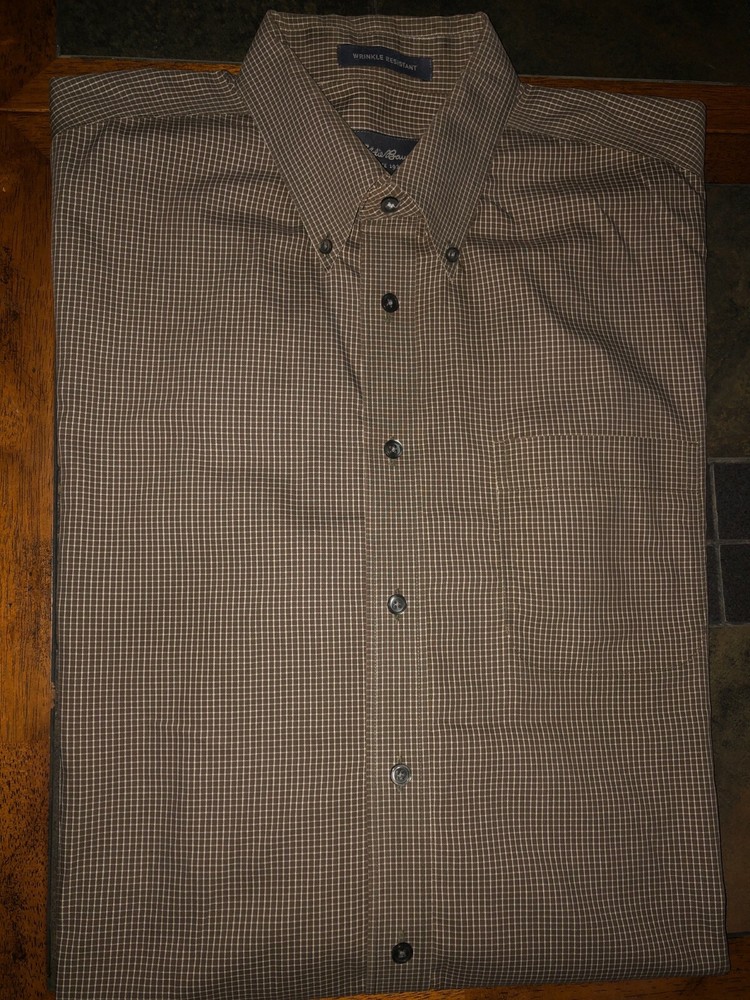 Men's Eddie Bauer Plaid Flannel Shirt Long Sleeve Size Large LG L Preowned Excellent Condition  