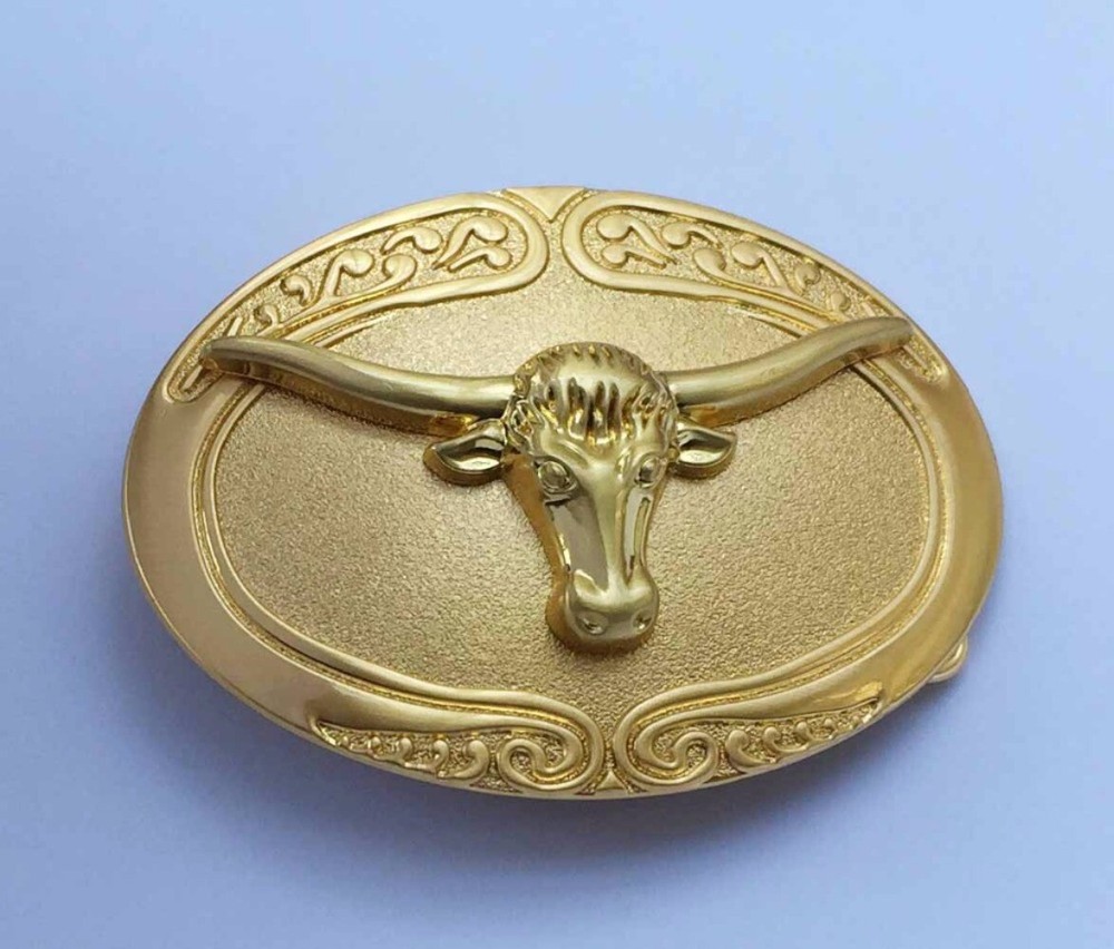 Western Belt Buckle for Men Cowboy Rodeo Vintage Style Wear Longhorn Bull