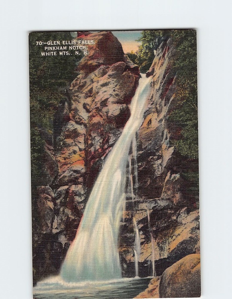 Postcard Glen Ellis Falls, Pinkham Notch, White Mts., Jackson, New Hampshire