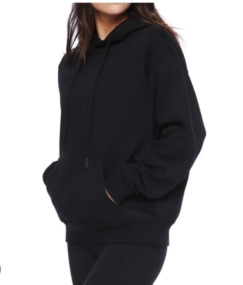 LazyPants' Ladies Fleece Oversized Hooded Pullover Womens | Black | Size Small