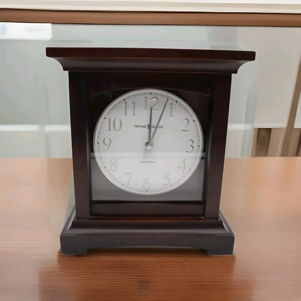 Howard Millar Dual Chime Wooden Urban II Mantel Flat-top Clock Model 630-246