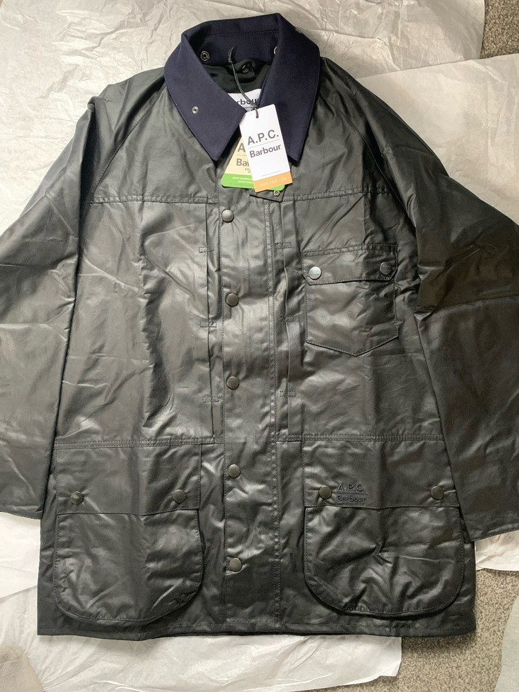 A.P.C x Barbour Beaufort Men's Wax Jacket Size 40 BNWT RRP £599 Black