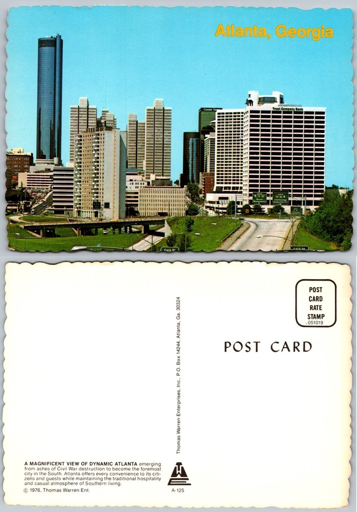 Continental Atlanta Georgia Downtown Skyline Skyscrapers Postcard