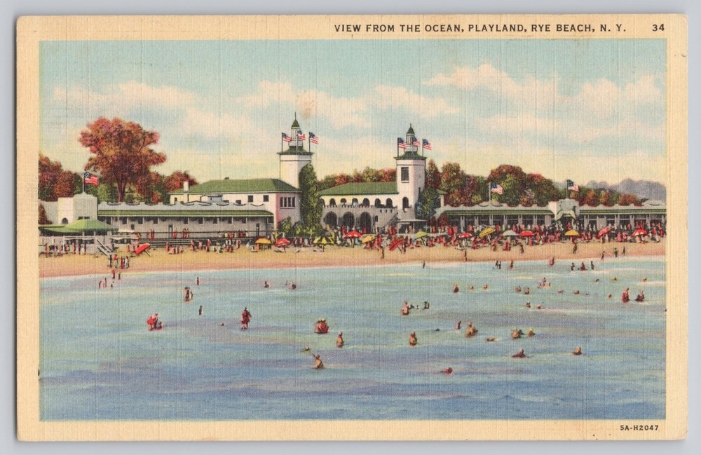 Rye Beach, N.Y., Playland, Ocean Vintage Postcard