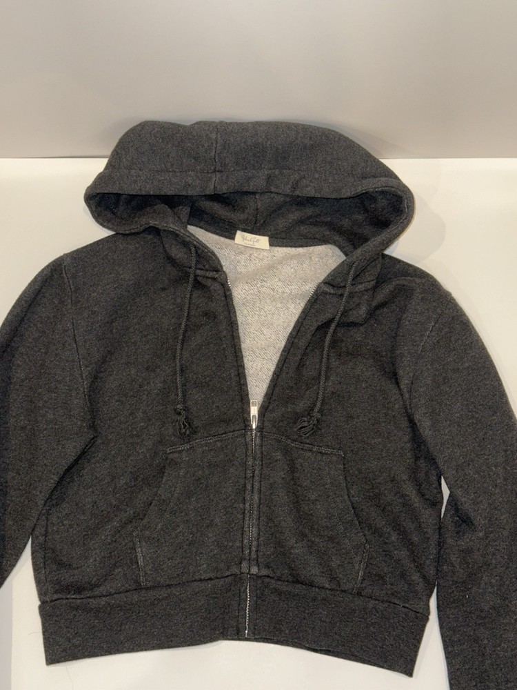 John Galt by Brandy Melville California Grey Full Zip Hoodie - One Size