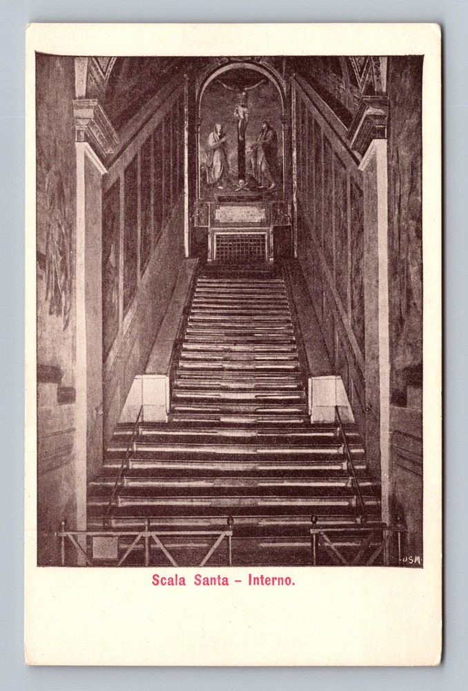 Italy- Interior Of Holy Staircase Standard Post Old Card View Vintage Postcard