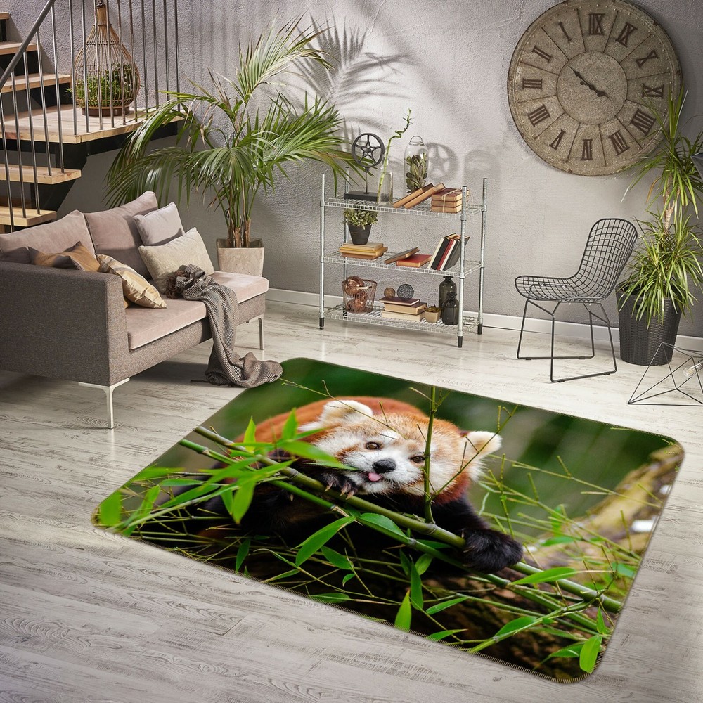 3D Bamboo Red Panda Non-Slip Rug Mat Elegant Photo Carpet O3106