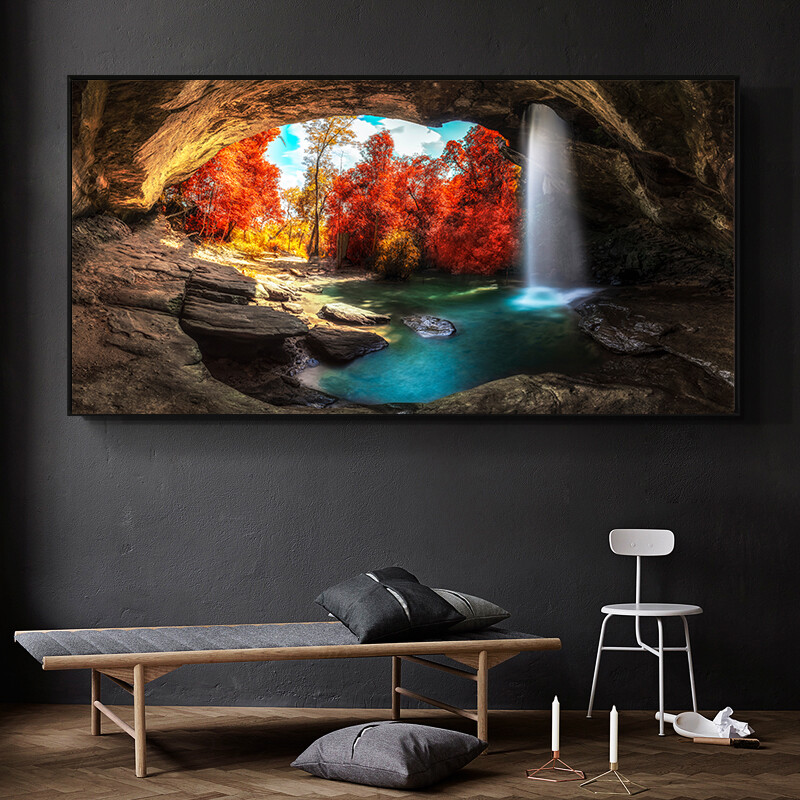 Waterfall Scenery Canvas Painting Landscape Prints Art Wall Poster Wall Picture