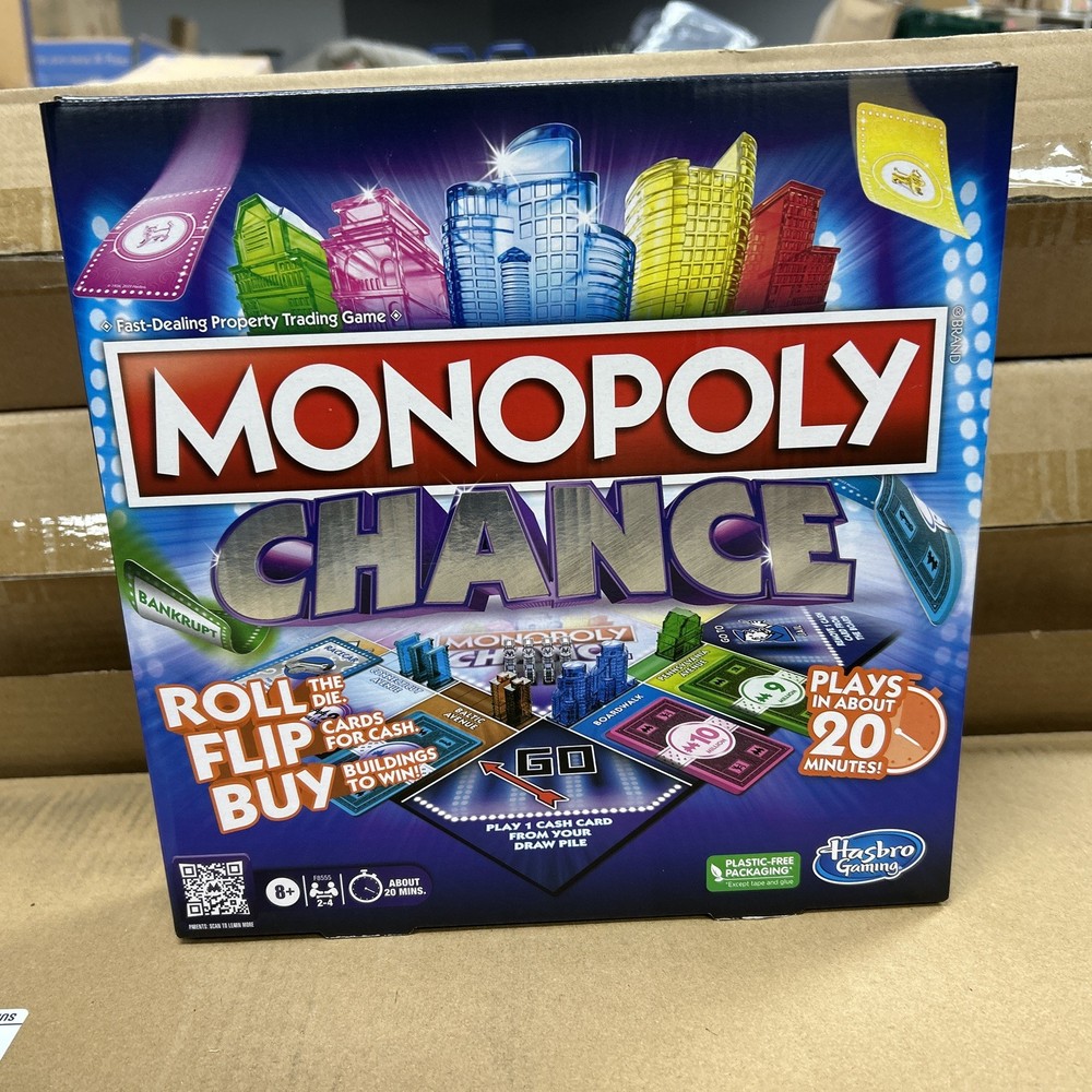 Monopoly Chance Board Game Roll Flip Buy Dealing Property Game 20 Mins BRAND NEW