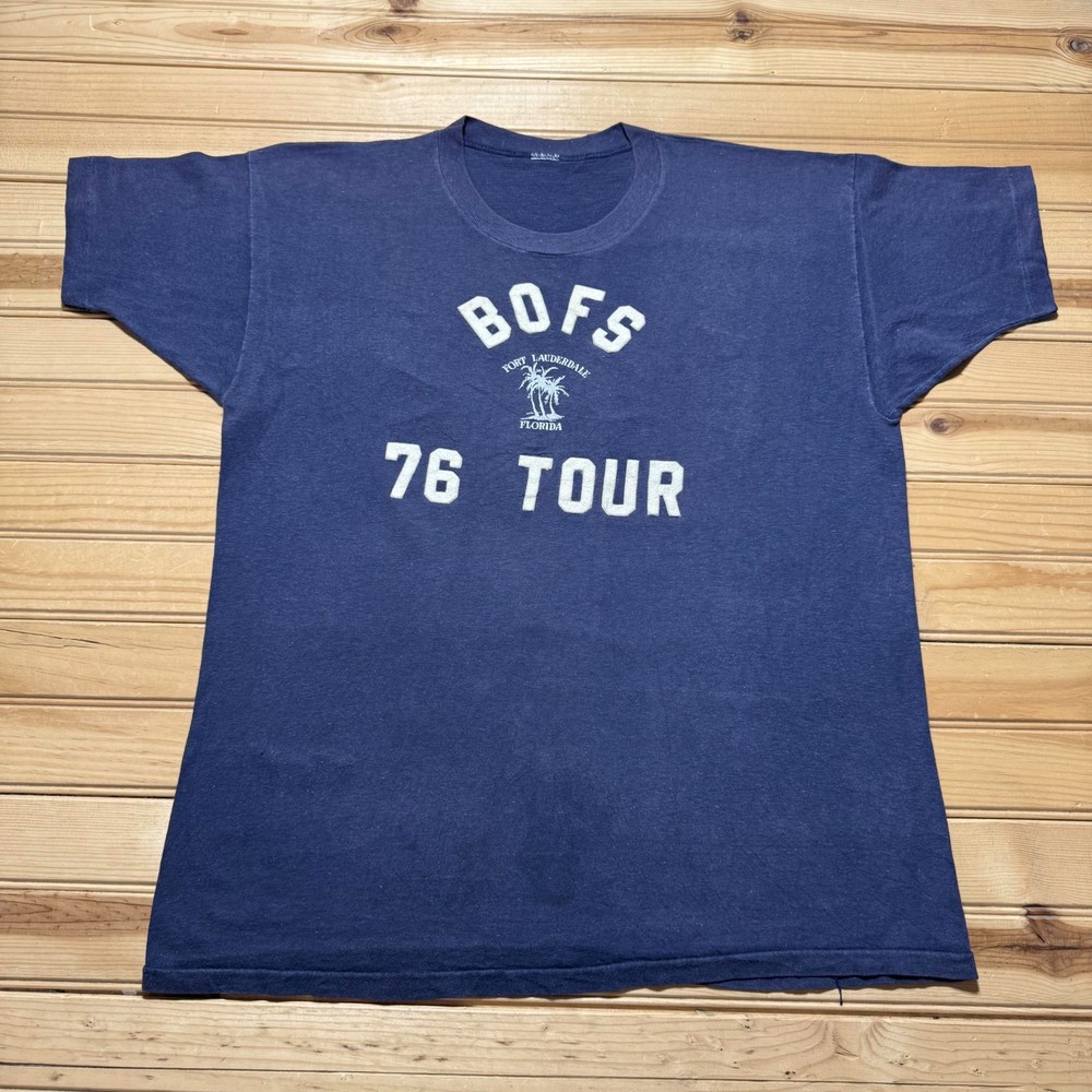 Vintage 70s BOFS 76 Tour Fort Lauderdale Florida #69 Single Stitch T-Shirt Large