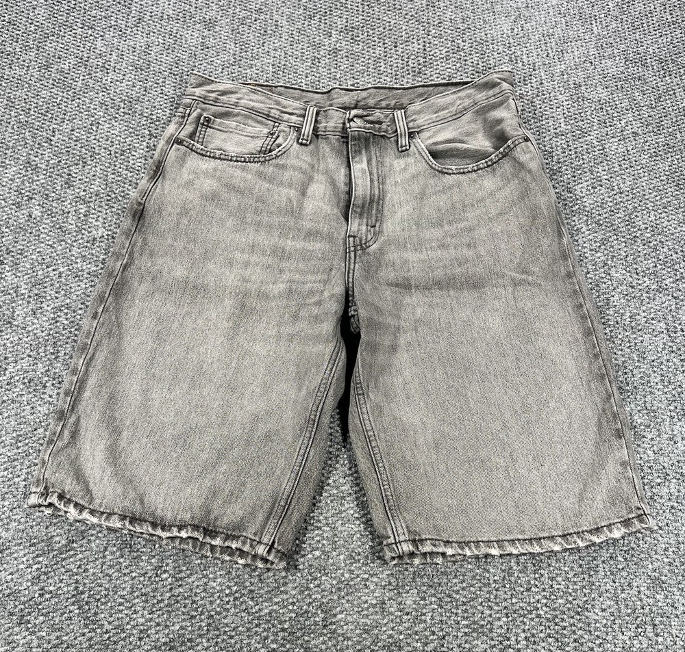 Levis 469 Jean Shorts Men 34 Jorts Gray Baggy Loose Streetwear Grunge Y2K Skate