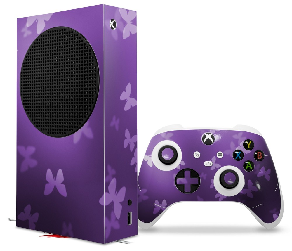 Skins XBOX Series S Console Controller Bokeh Butterflies Purple