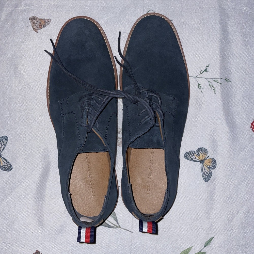 Tommy Hilfiger Men’s Blue Suede Dress Oxfords Size 11 Comfortable Stylish