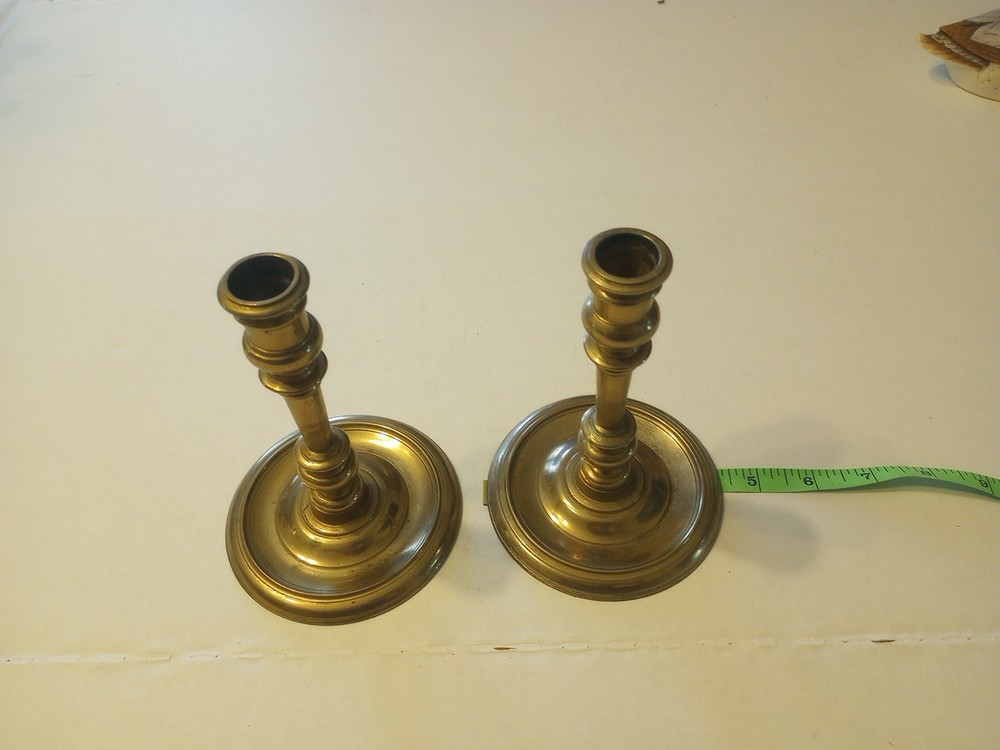Korean Vintage Solid Brass 6 Inch Candle Holder