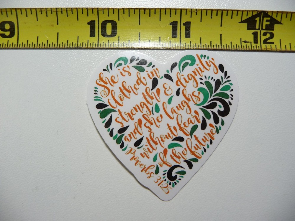 Strength and Faith Heart Decal Sticker for Christian Women