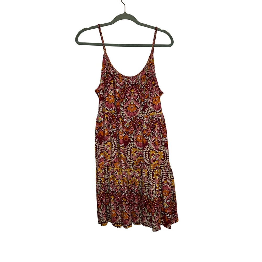 Old Navy tiered boho floral knee length dress size large