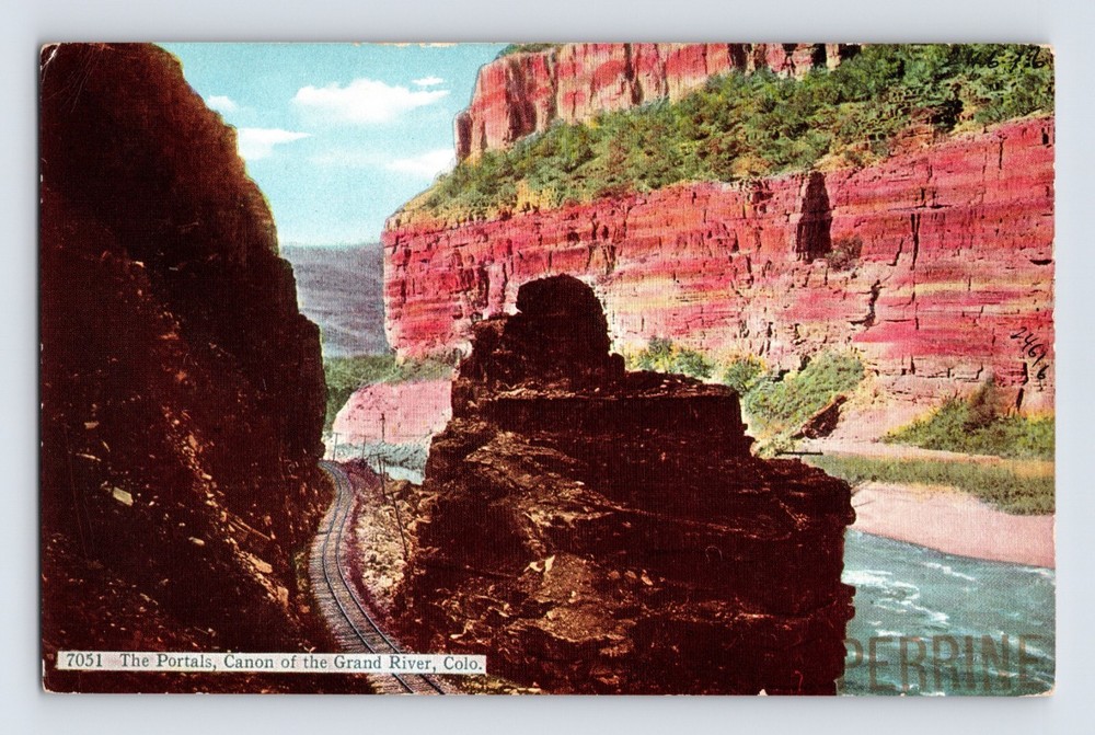 Postcard Colorado Grand Canon River CO Portals Railroad 1910s Unposted Divided