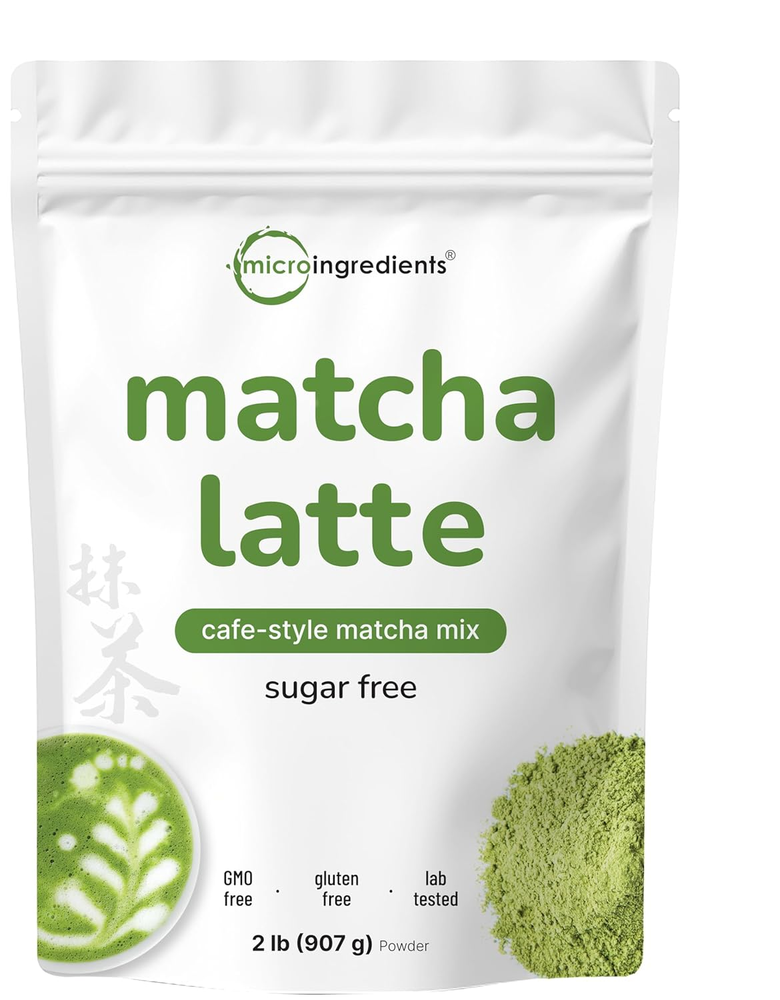 Matcha Latte Powder, 2Lbs | Sugar Free Café Style Drink Mix | Sweetened Instant