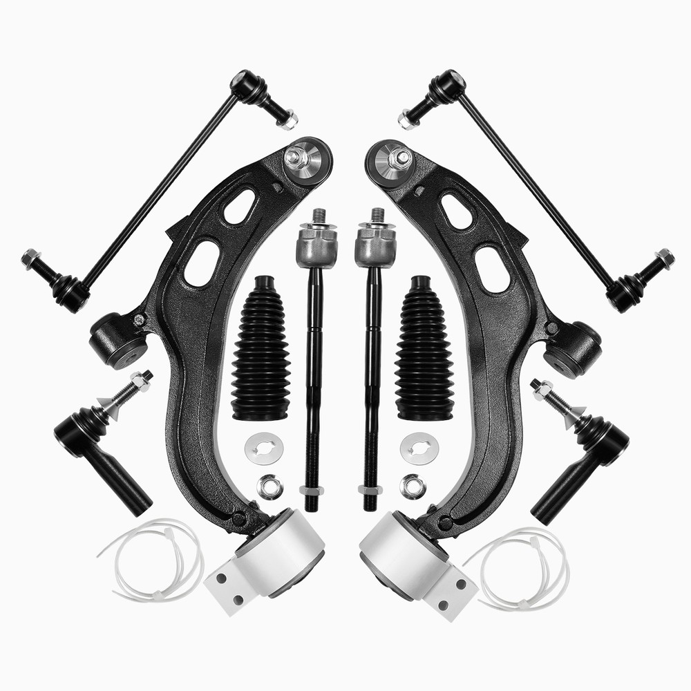 Set of 2 For Ford Taurus Flex Lincoln MKS MKT Front Lower Control Arms Tie Rods