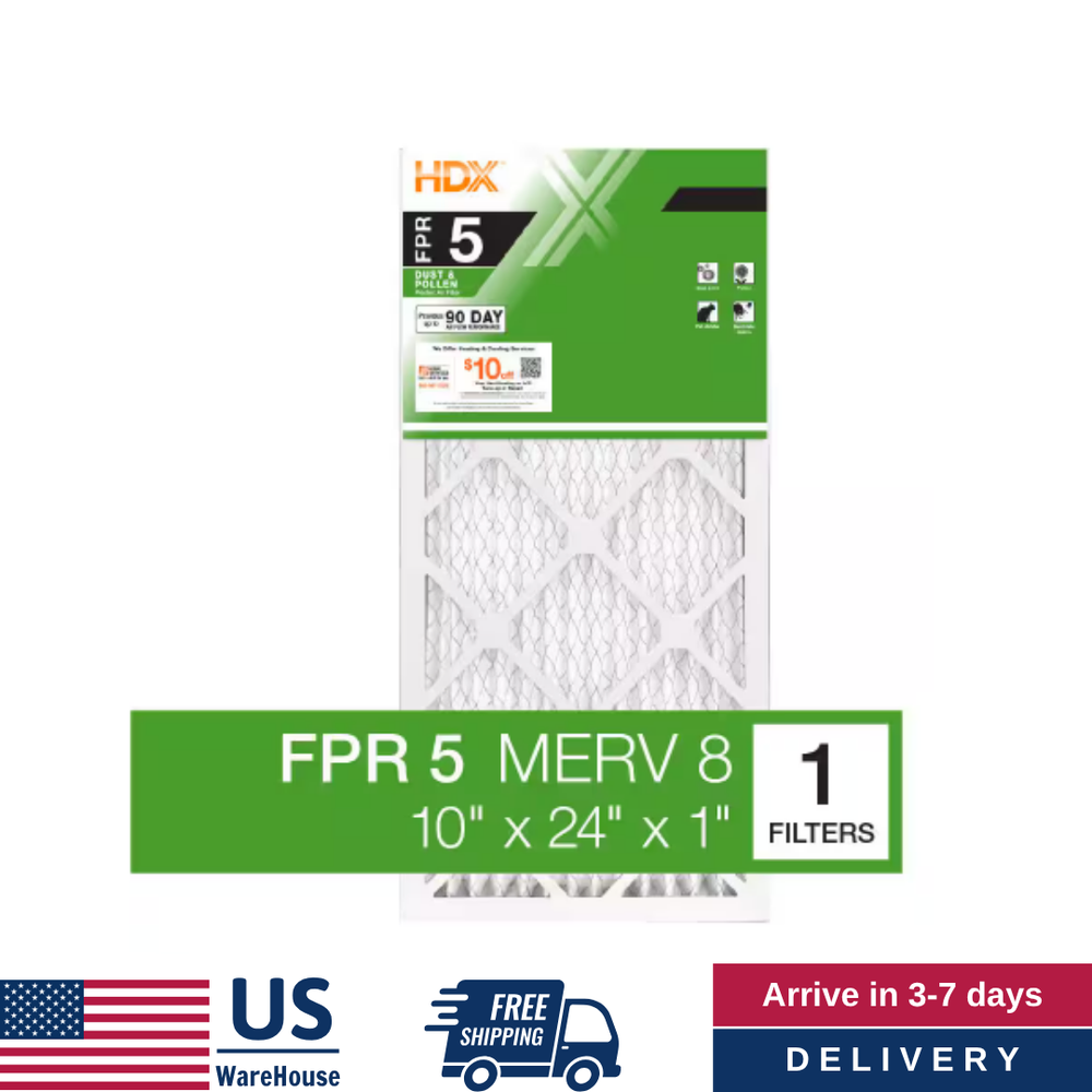 10x24x1 Standard Pleated Air Filter 1-Pack, FPR 5 MERV 8 Replacement