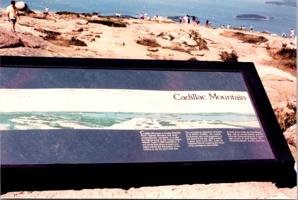 Vintage Color Photo Cadillac Mountain Scenic View Acadia National Park 3x5-image