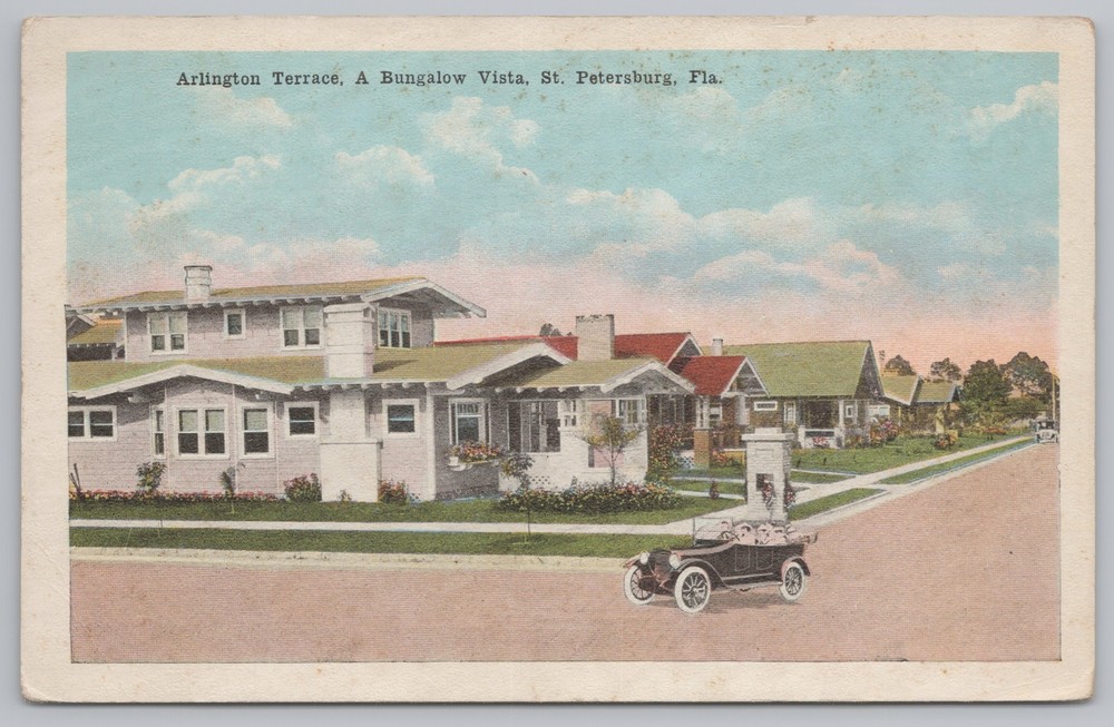 St Petersburg Florida~Arlington Terrace Bungalows~Vintage Postcard