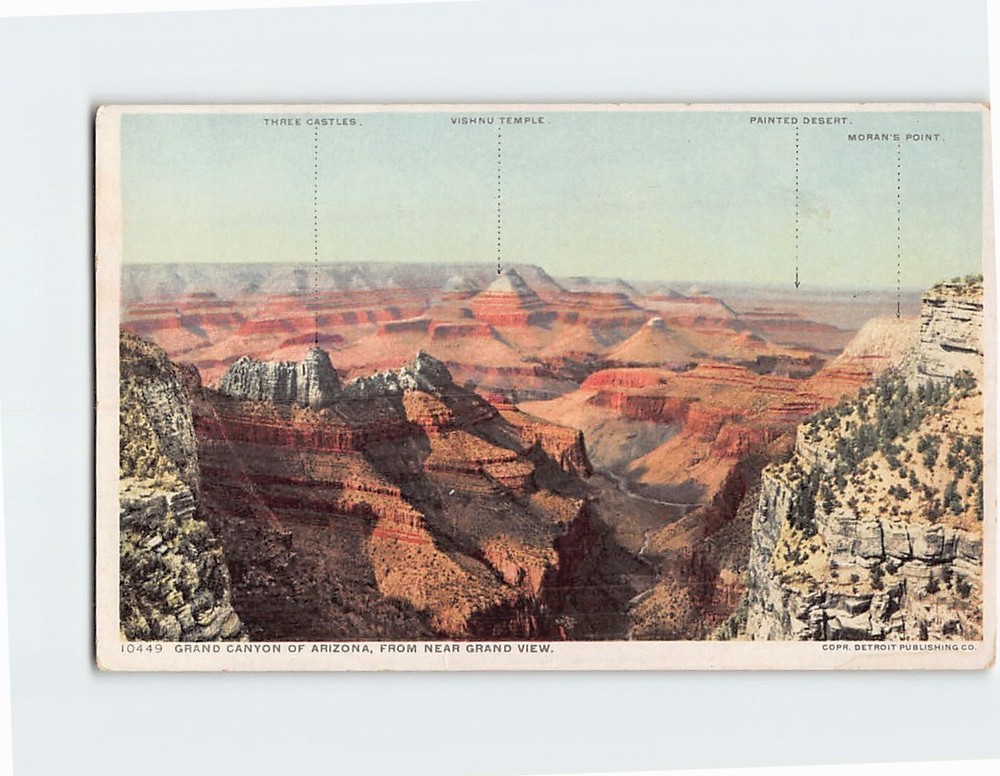 Postcard Grand Canyon of Arizona from Near Grand View USA