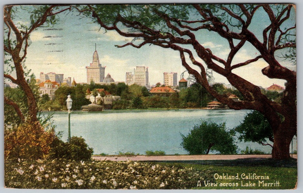 Antique Postcard Lake Merritt View Oakland, CA 1900s