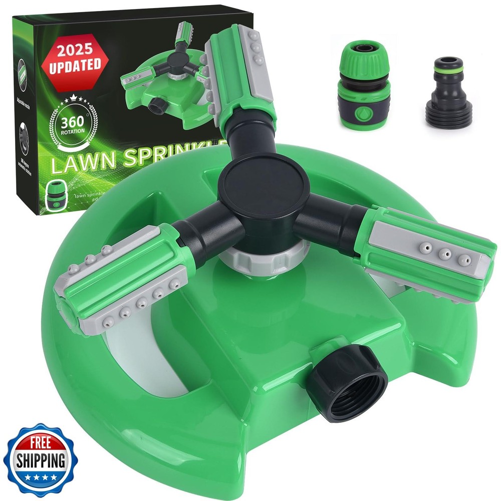 Hinastar Lawn Sprinkler, Automatic Garden Irrigation System, Upgrade 360 Degr