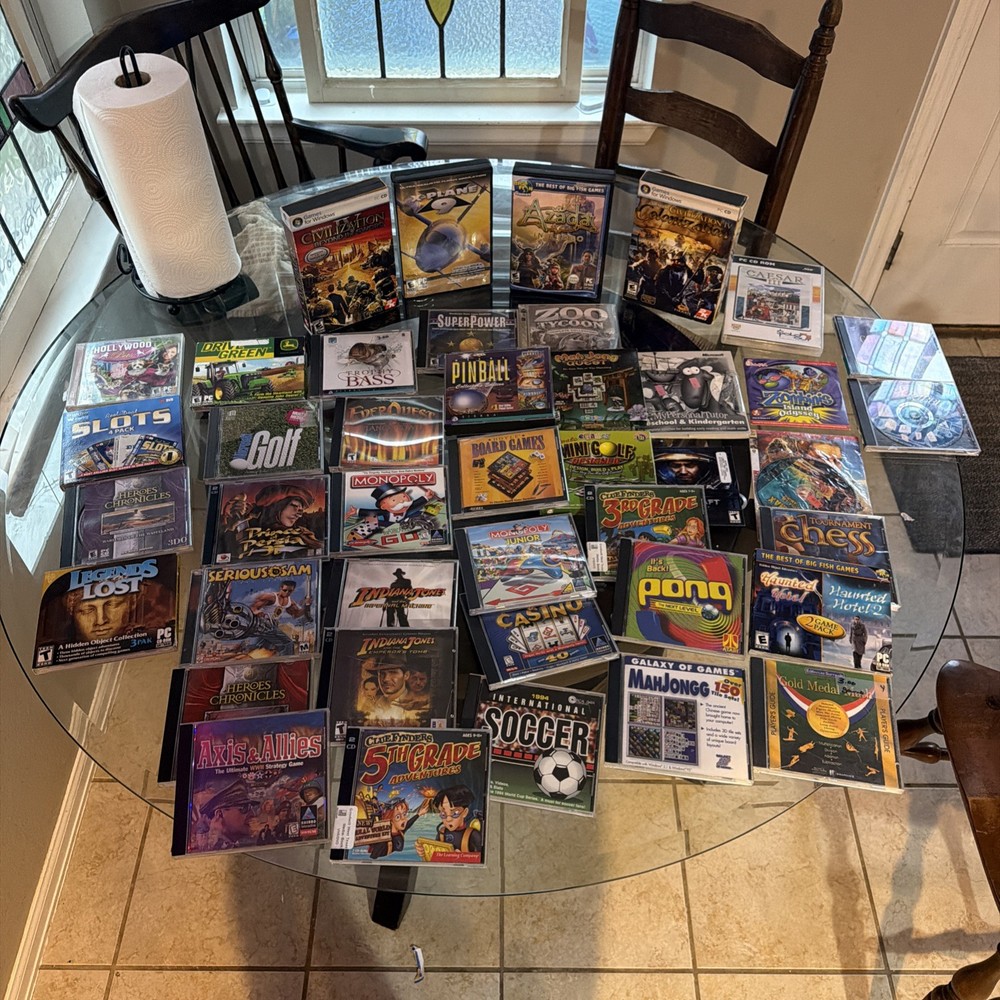 Vintage PC Game Lot of (43) Big Box, Discs, and CD-ROM Games