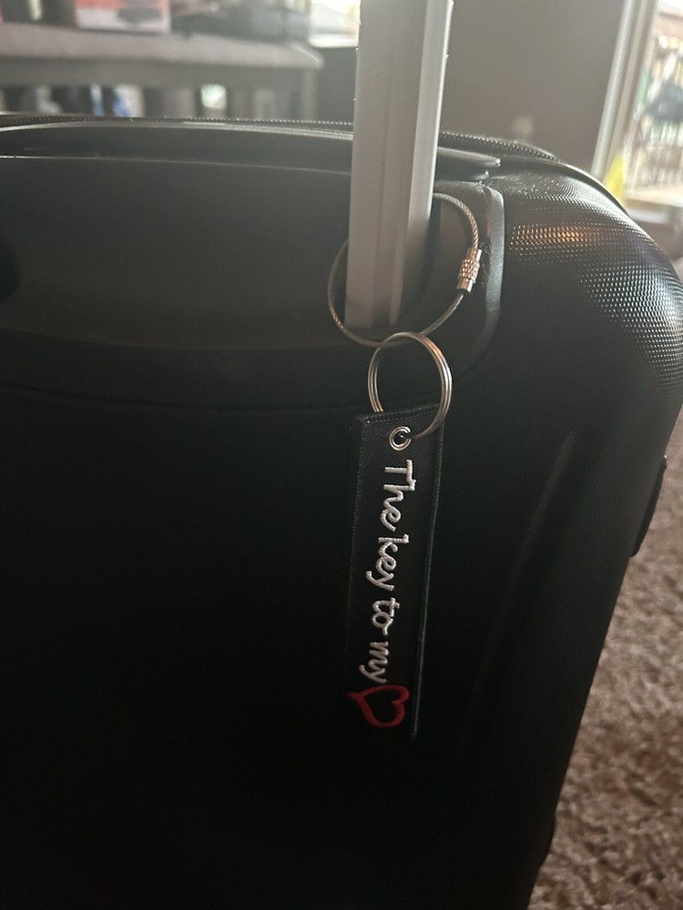 1 Black Custom Engraved Luggage ID tags with free Lanyard