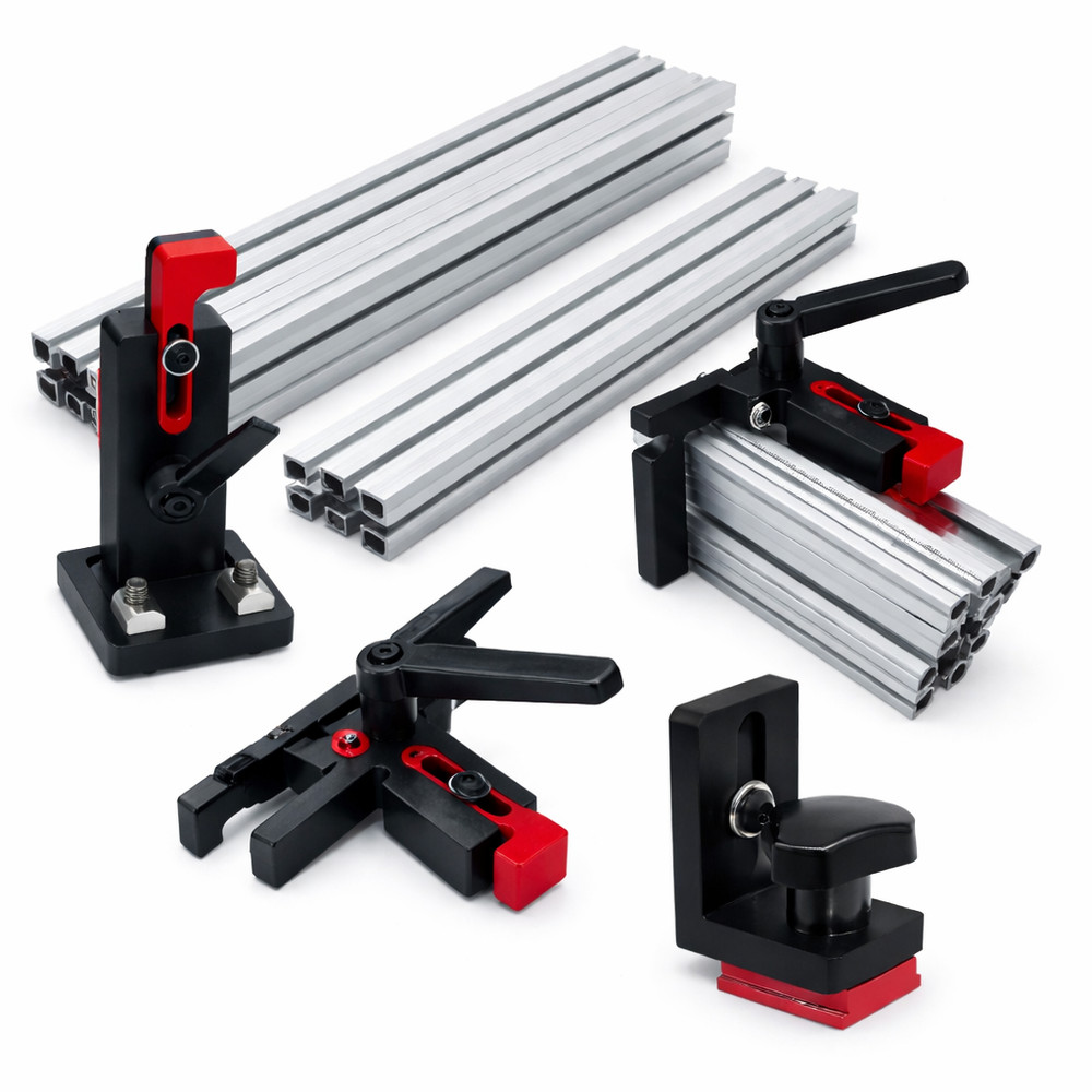 Aluminum T-Track Router Fence Profile Table Saw Woodworking Miter Slot Stopper