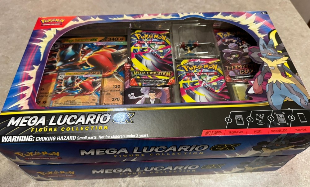 Pokemon TCG Mega Lucario ex Premium Figure Collection Box sealed lot of 2
