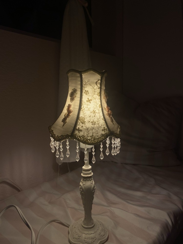 green vintage looking small lamp