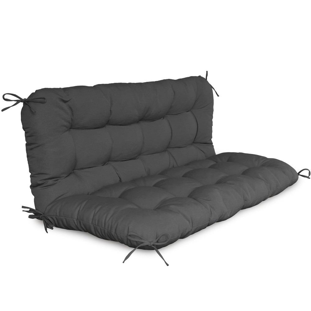 Porch Swing Cushion, Outdoor Swing Cushions with Backrest, Waterproof Bench C...
