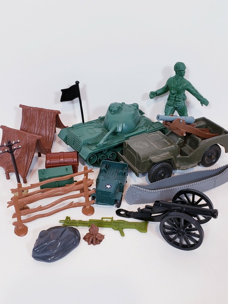 Tim - Mee Jeep Vintage Cannons Tank Tents Canoe Ammo Box Army assortment