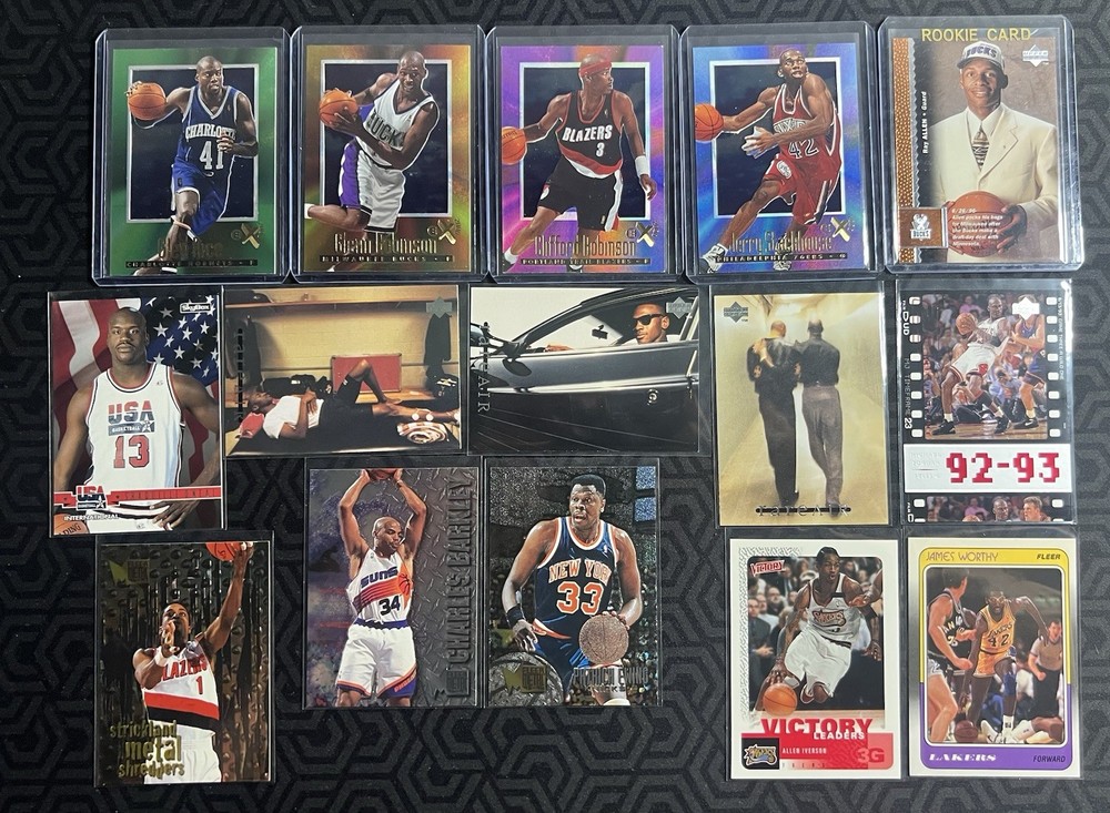 NBA Basketball x15 Card 1990s Lot O’Neal Barkley Jordan Iverson Ewing Ray Allen