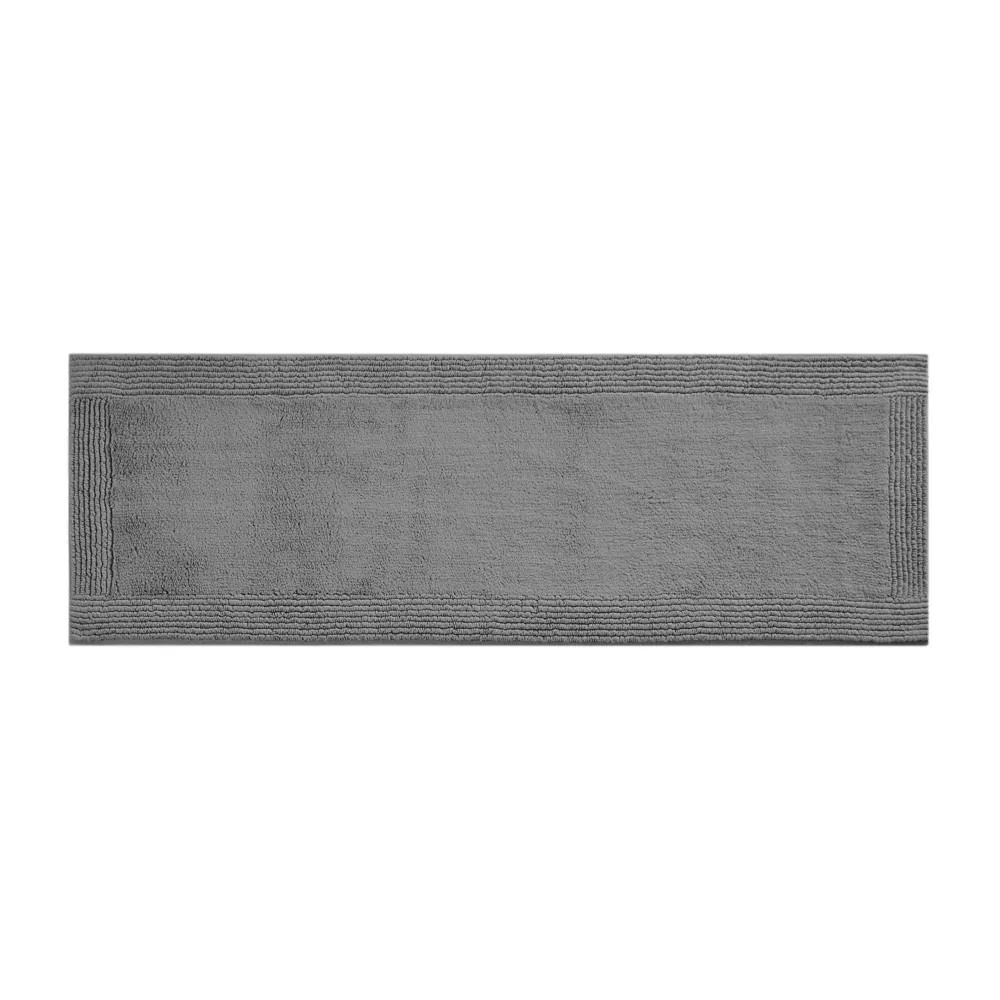 Madison Park 24x72 Splendor Tufted Reversible Cotton Bath Rug in Charcoal