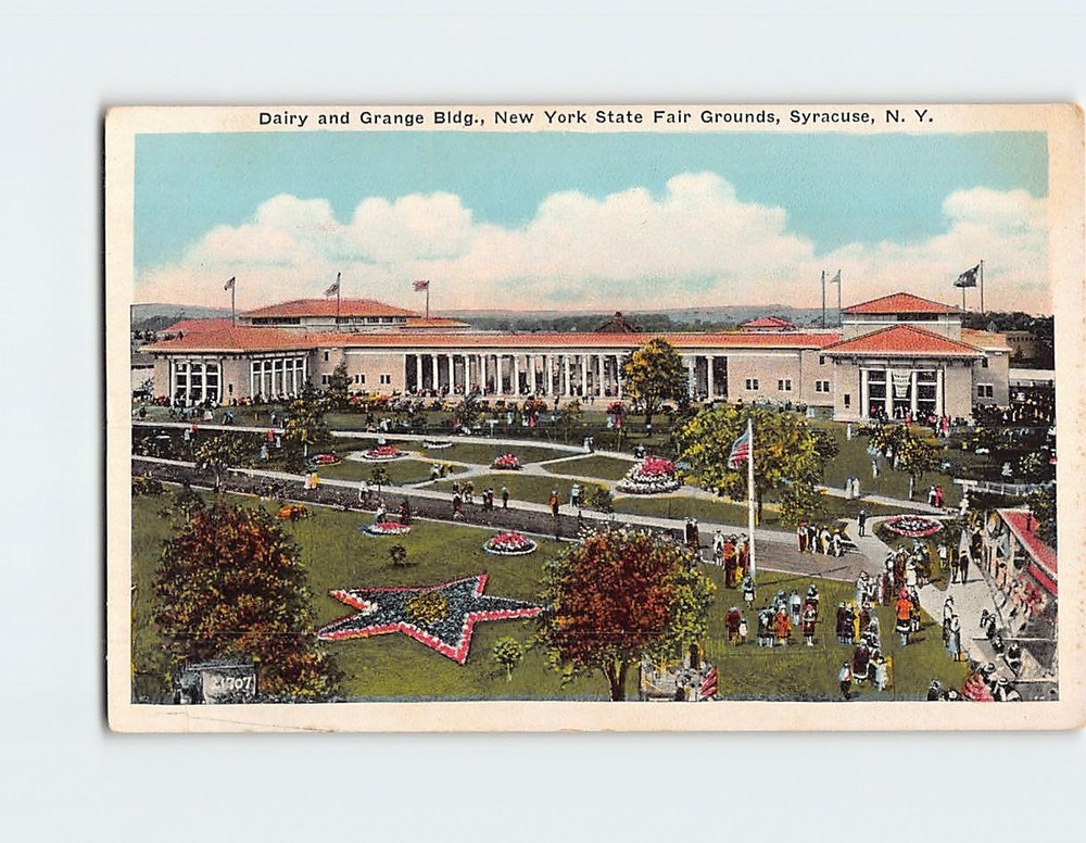 Postcard Dairy and Grange Bldg. New York State Fair Grounds Syracuse NY USA