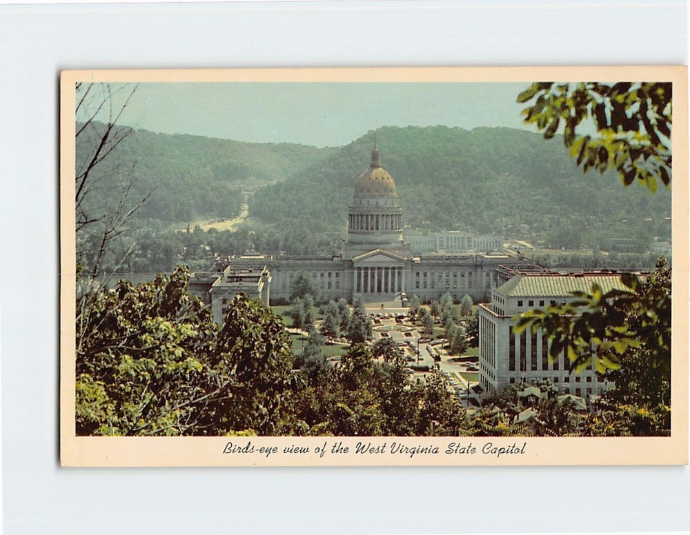 Postcard Birds eye view of the West Virginia State Capitol Charleston WV USA