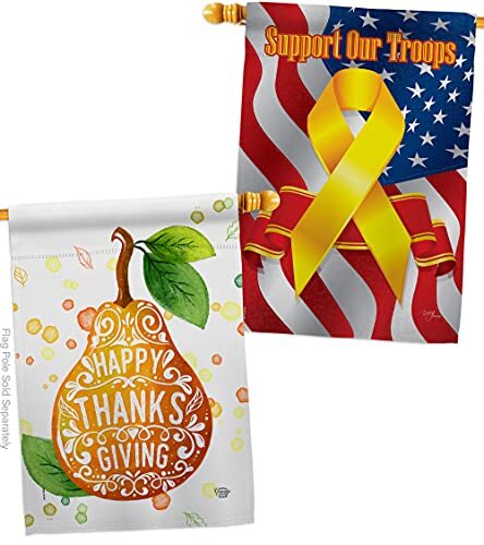 Happy Thanksgiving House Flag – Fall Decor with Turkey & Gobble Theme